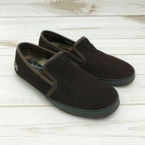 VTG Woolrich Mens Brown Leather Slip On Loafer Shoes